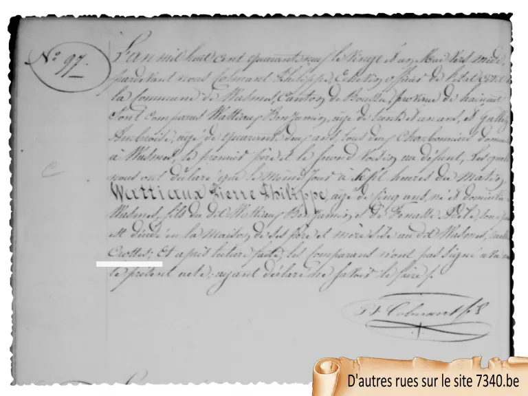 Ruelle à Crottes acte 1849